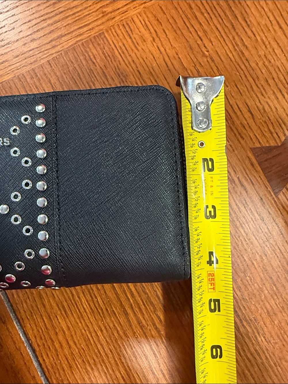 Michael Kors Black Studded Zip-Around Wallet - Picture 2 of 5